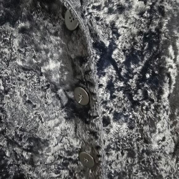 New Frontier Black Crushed Velvet Blazer Vtg Mob Wife Whimishgoth Witchy   8 - Picture 3 of 10